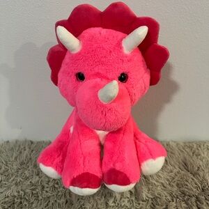 Fluorescent Pink Triceratops Plush Stuffed Animal – Caravan Soft Toys